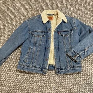 Levi's Trucker Denim Cream Sherpa Lined Jacket